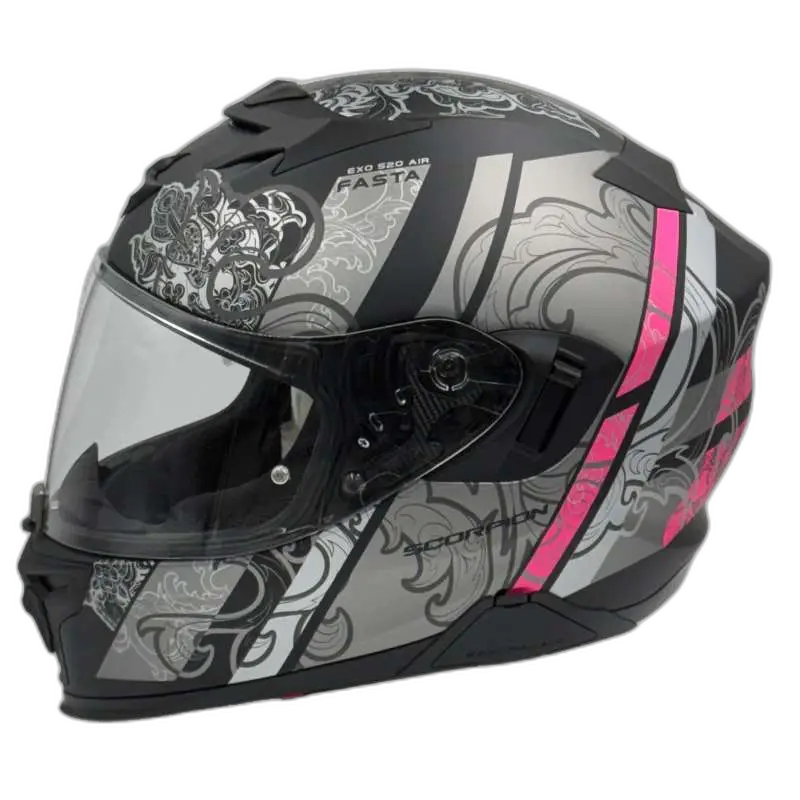 Scorpion Exo-520 Evo Air Fasta Matt Black-Silver-pink