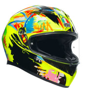 AGV K3 SV Rossi Winter Test 2019 motorhelm met iconisch ontwerp en geïntegreerd zonnevizier.