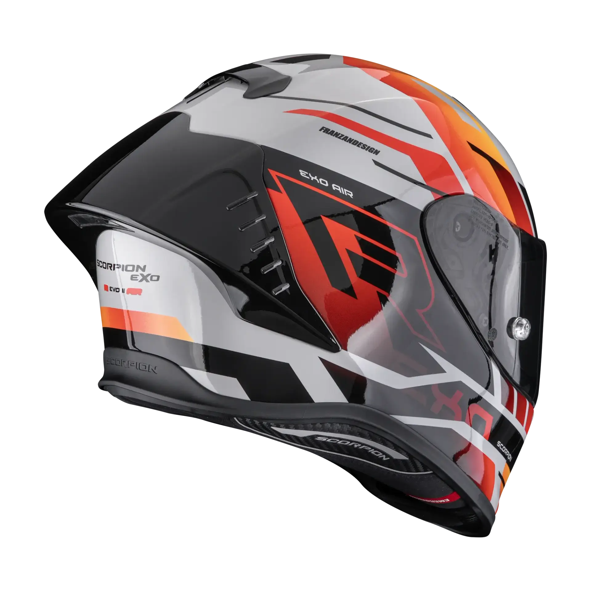 Scorpion EXO-R1 Evo II Adrenaline grey red orange achterkant