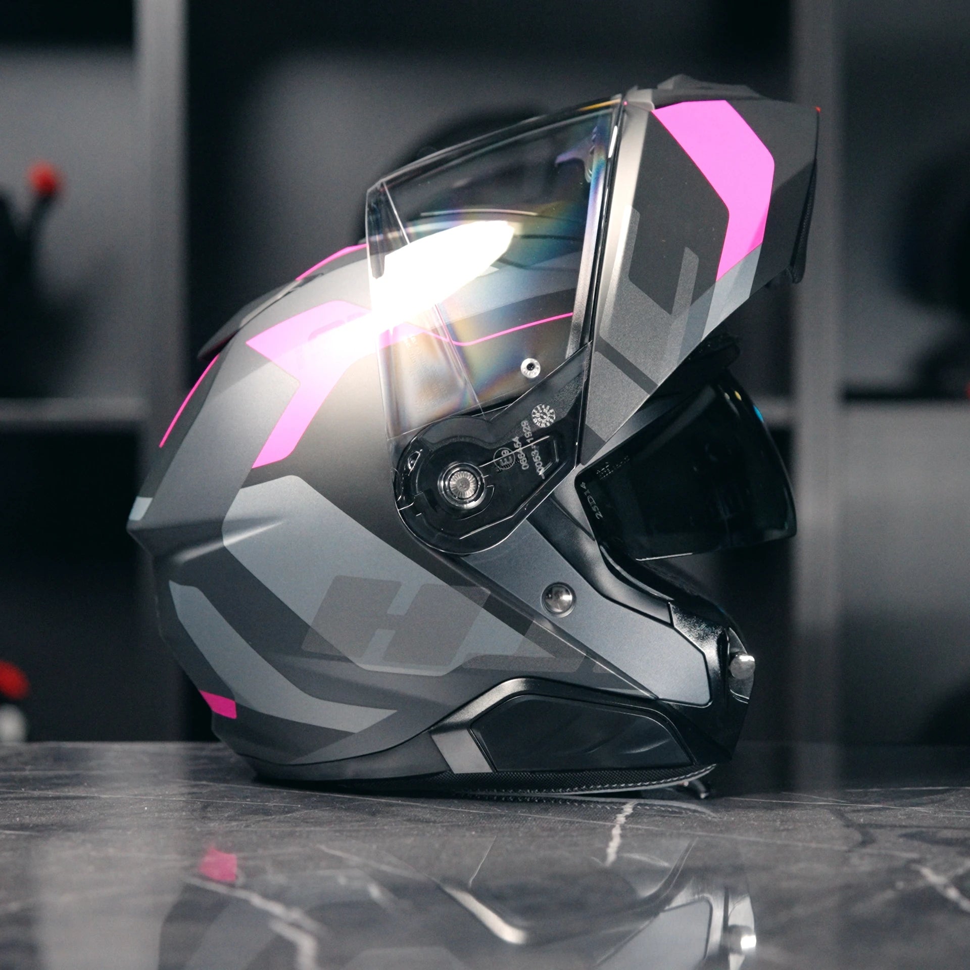 HJC i91 Carst Zwart/Roze