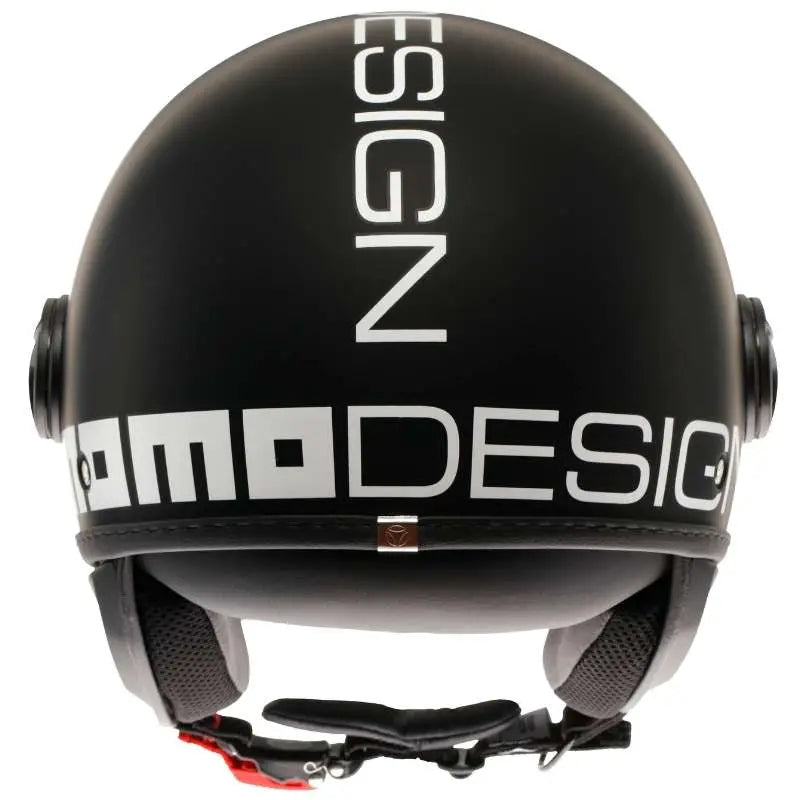 Momo FGTR Classic jethelm in Matt Black White met retro-design en ingebouwd zonnevizier.