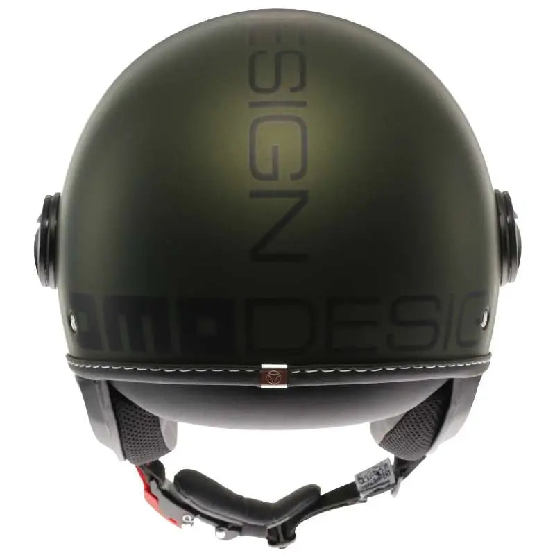 Momo FGTR EVO jethelm in Matt Green / Black met breed vizier en stijlvolle retro-look.