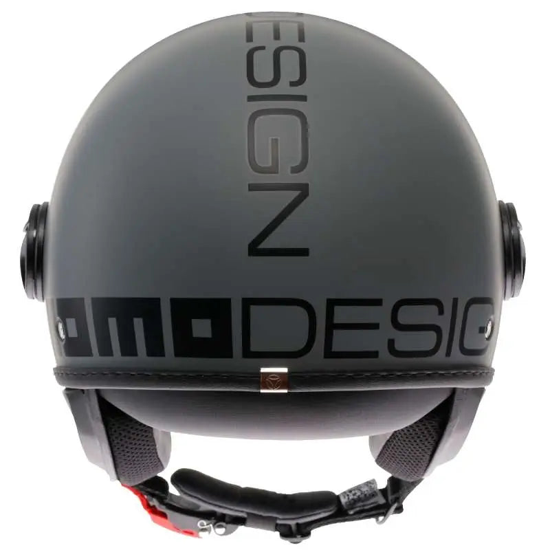 Momo FGTR Classic Mono jethelm in Matt Grijs Zwart met breed vizier en elegant ontwerp.