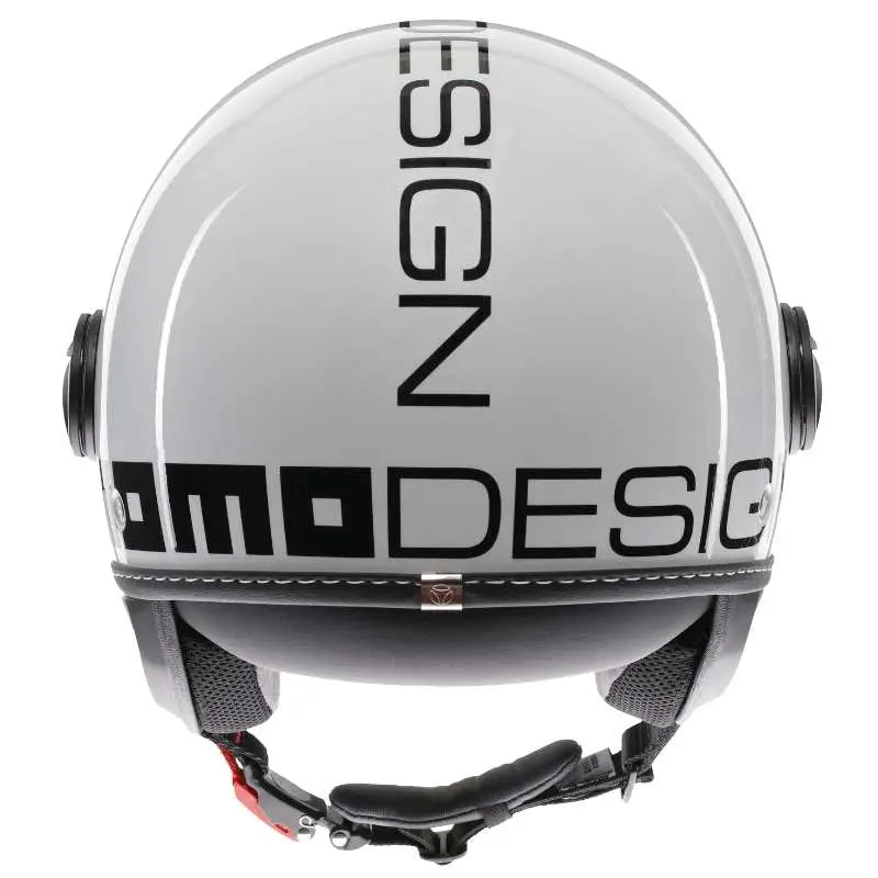 Momo FGTR EVO Mono jethelm in Wit Quartz Zwart met breed vizier en elegante uitstraling.