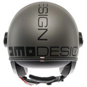 Momo FGTR EVO Mono jethelm in Matt Titanium Frost Zwart met breed vizier en modern design.
