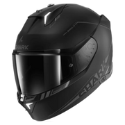 Shark Skwal i3 motorhelm in mat zwart met antraciet accenten, modern design en geïntegreerde LED-verlichting.