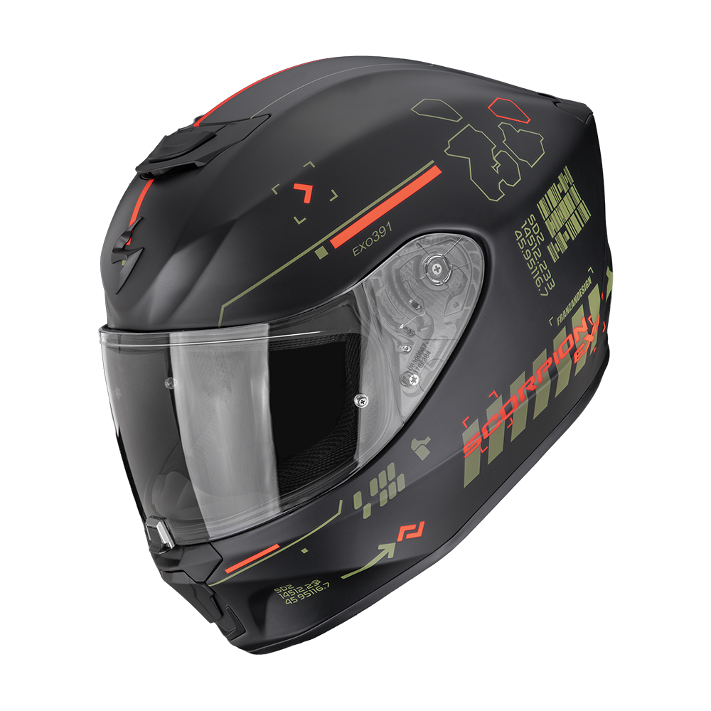 Scorpion Exo-391 Iron Matt Black Green Red