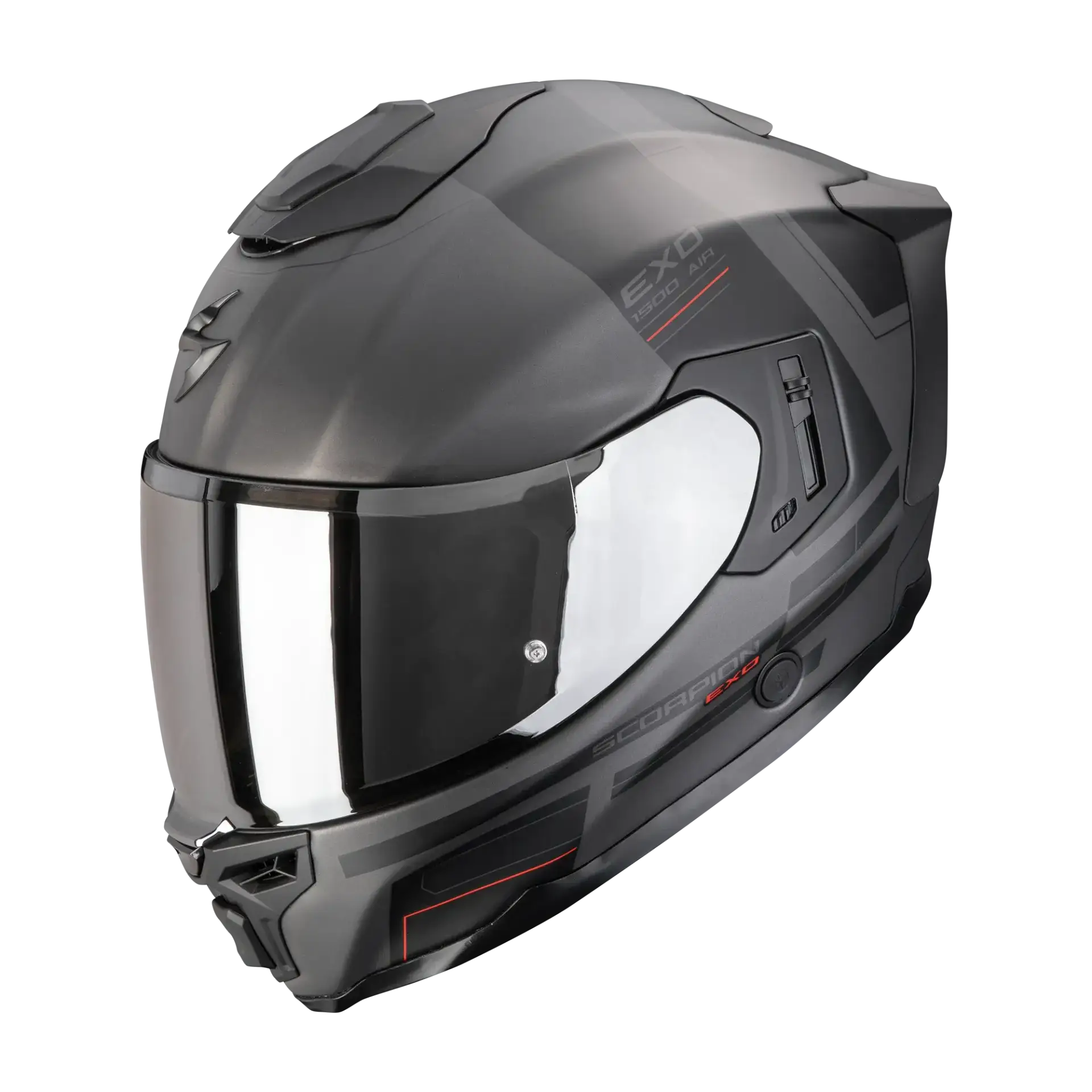 Scorpion EXO-1500 Dual Silver Matt Black Red
