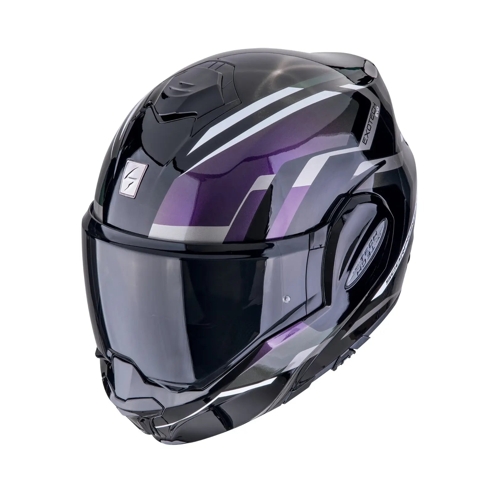 Scorpion Exo-Tech Evo Furio Black-Chameleon motorhelm met modulaire functionaliteit en chameleon afwerking