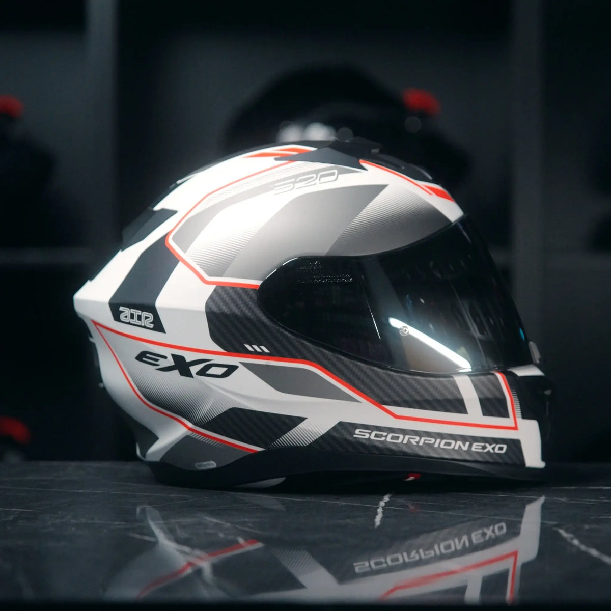 Scorpion Exo-520 Evo Air Lena Matt White-Silver-Red