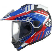 Arai Tour-X5 motorhelm in Trail Blue design, veelzijdig en geschikt voor avontuur en toerritten.