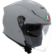 AGV K5 Jet Evo E2206 jethelm in Mono Nardo Grey met panoramisch vizier en modern design.