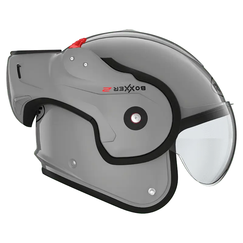 Roof RO9 Boxxer 2 motorhelm in Smokey Grey met modern design en veelzijdige functies.