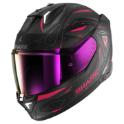 Shark Skwal i3 motorhelm in Linik Blank Violet Anthracite design met geïntegreerde verlichting.