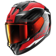 Shark Ridill 2 motorhelm in zwart met rode en antraciet accenten, sportief design en comfortabele pasvorm.