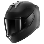 Shark Skwal i3 Dark Shadow Edition motorhelm in Mat Black met geïntegreerde LED-verlichting en modern design.