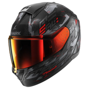 Shark Ridill 2 motorhelm in mat zwart met antraciet en rode accenten, sportief design en comfortabele pasvorm.