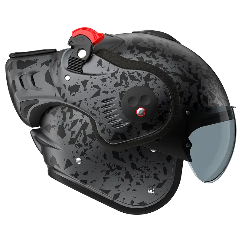 Roof Boxer V8 Alpha Blackstar Matt Graphite 22-06 motorhelm met modulaire functionaliteit en matte graphite afwerking