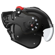 Roof Boxer V8 Alpha motorhelm in glanzend zwart met modern design en veelzijdige functionaliteit.