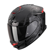 Scorpion EXO-GT SP Air Noble Matt Black Black motorhelm met rood vizier, schuin vooraanzicht