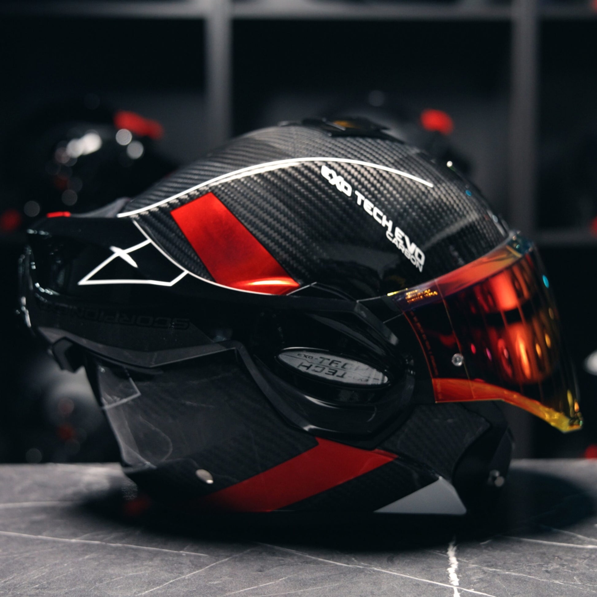 Scorpion Exo-Tech Evo Carbon Cad Black Red