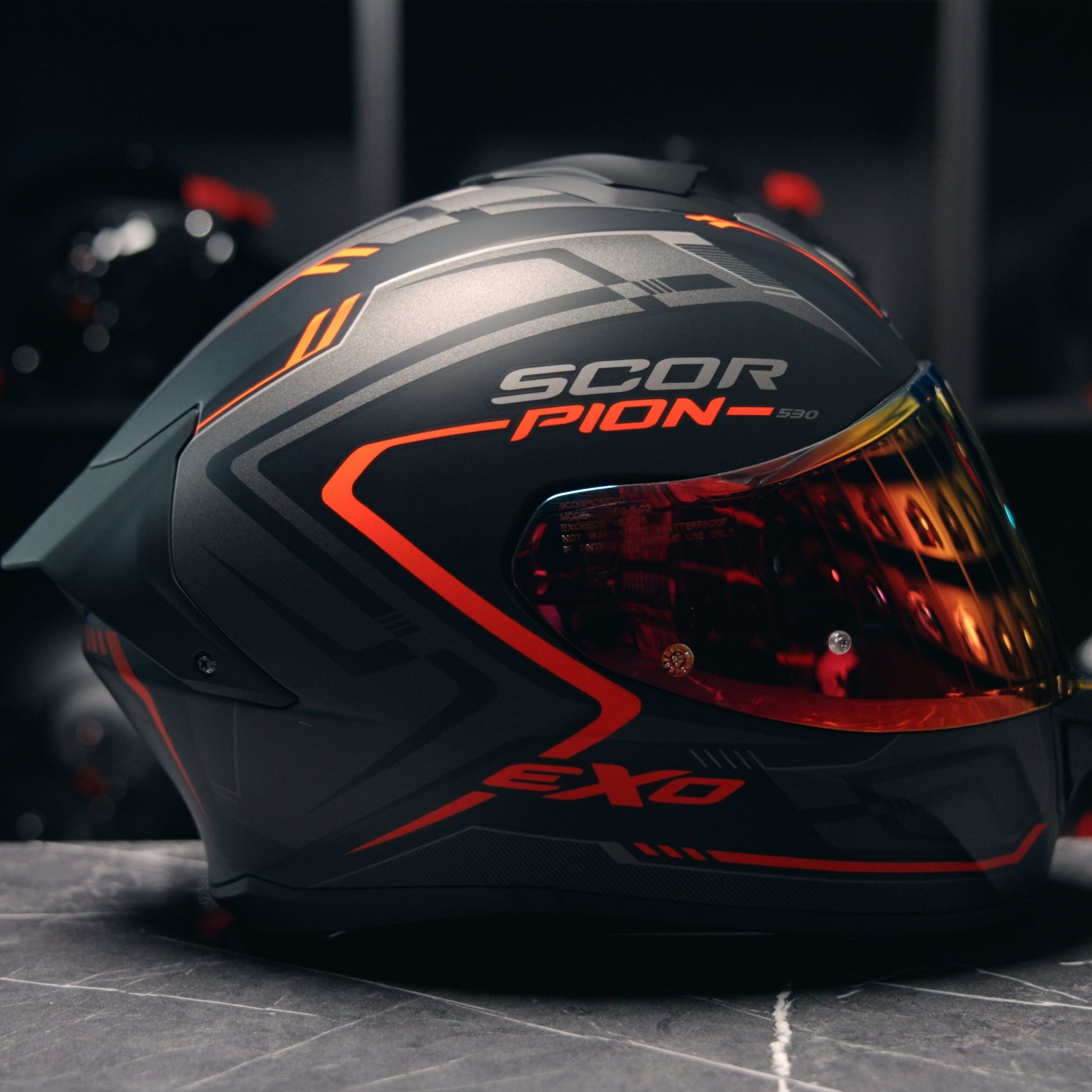 Scorpion EXO-530 Slope Matt Black Red