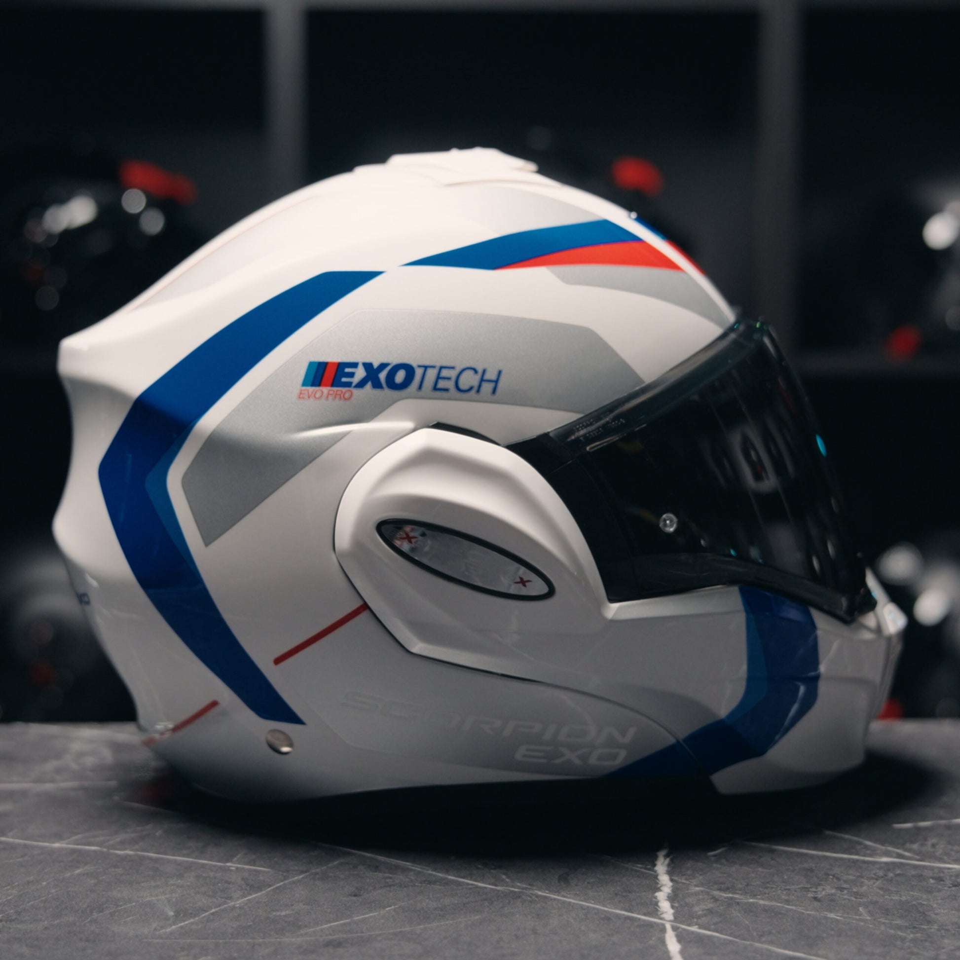 Scorpion Exo-Tech Evo Pro Acuti White Blue Red
